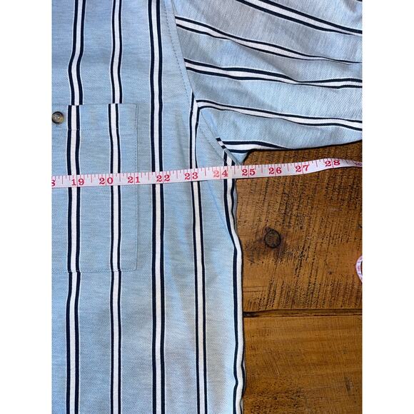 Mens Haband Casual Joe Light Blue White Black‎ Striped Vintage 90s Polo Shirt XL - Picture 5 of 6